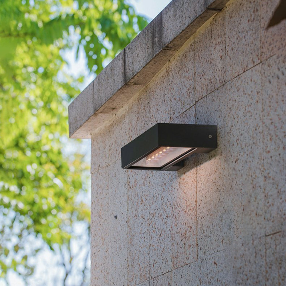 Orr Moderne LED Kubus Buitenlamp Zonne Metaal/Acryl Zwart Tuin/Stoeprand/Balkon