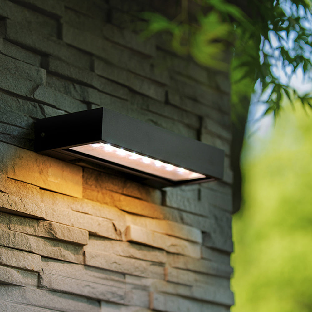 Orr Moderne LED Kubus Buitenlamp Zonne Metaal/Acryl Zwart Tuin/Stoeprand/Balkon