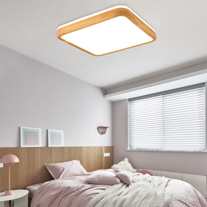 Ozawa Design Ronde LED Plafondlamp Hout Glas Woonkamer Slaapkamer