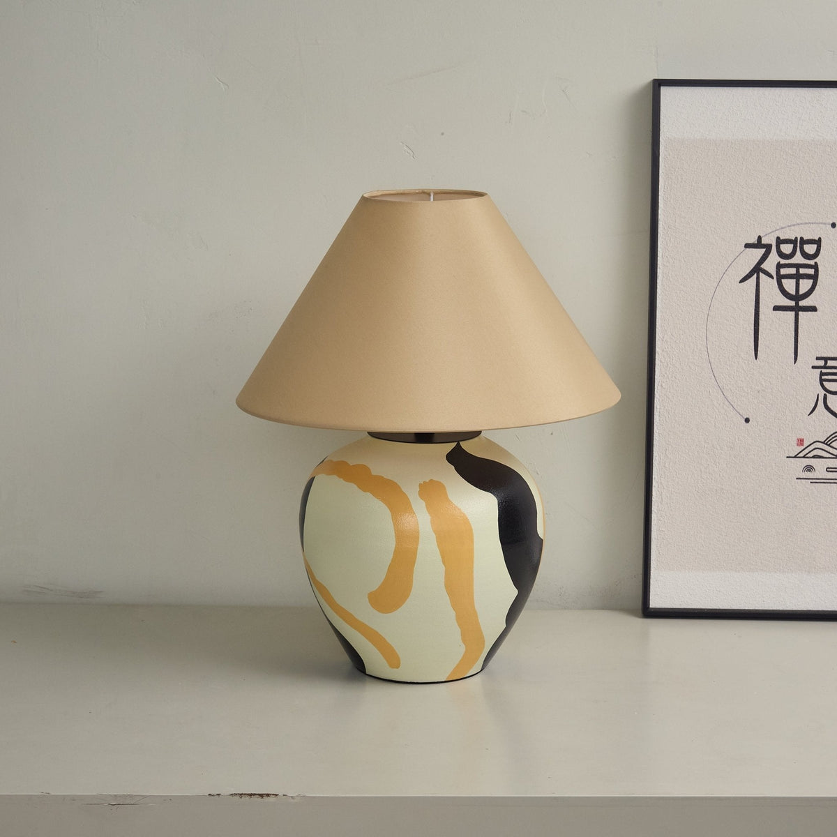 Quellis Abstracte Patroon Keramische tafellamp
