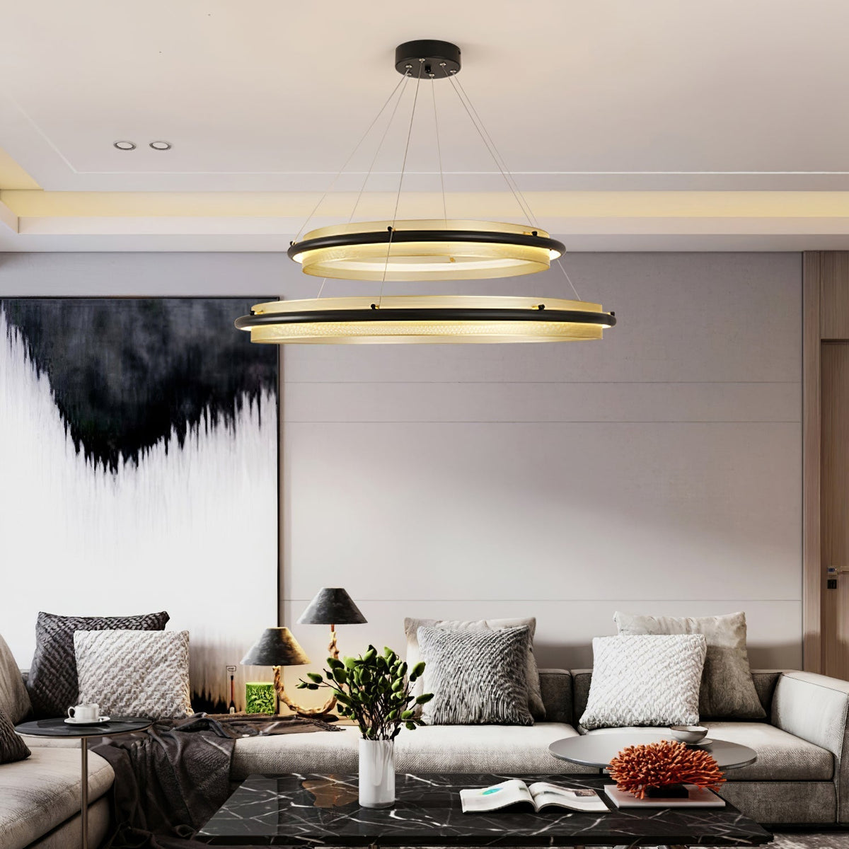 Erveliel moderne minimalistische LED ronde kroonluchter