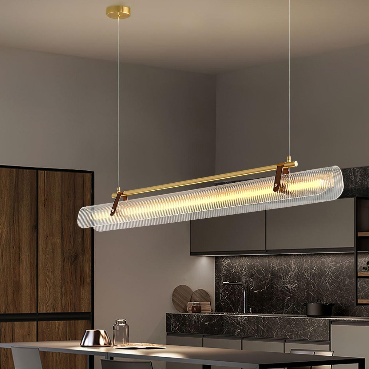 Niraenne Moderne hanglamp van acryl met lineair ontwerp voor eetkamer