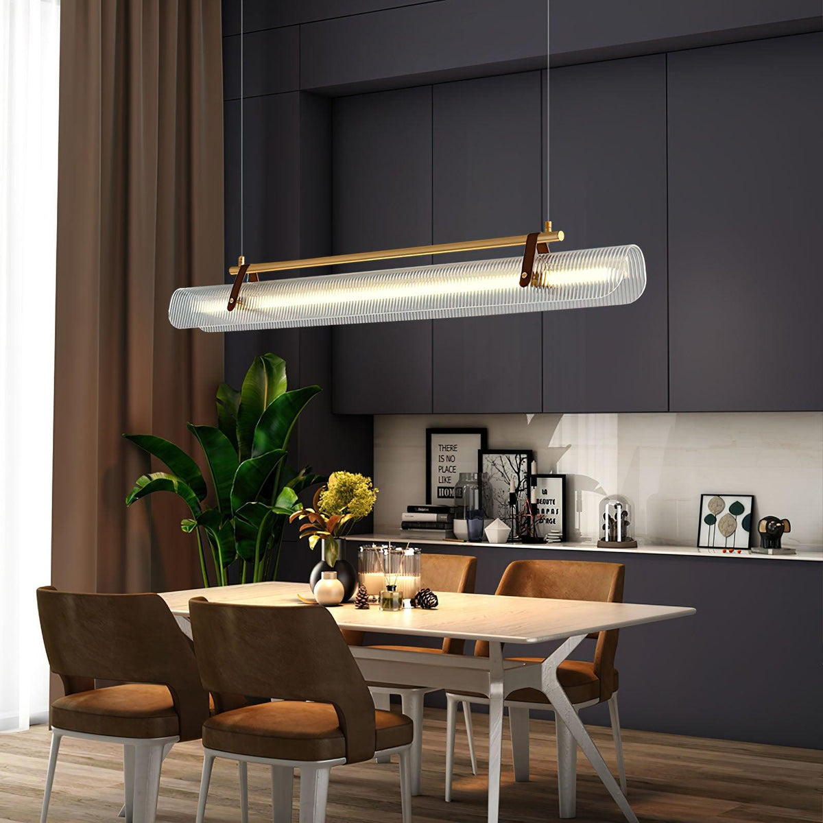Niraenne Moderne hanglamp van acryl met lineair ontwerp voor eetkamer