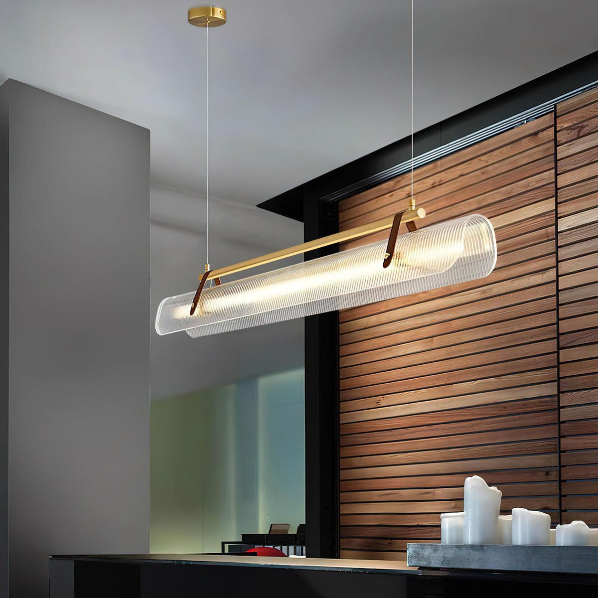 Niraenne Moderne hanglamp van acryl met lineair ontwerp voor eetkamer