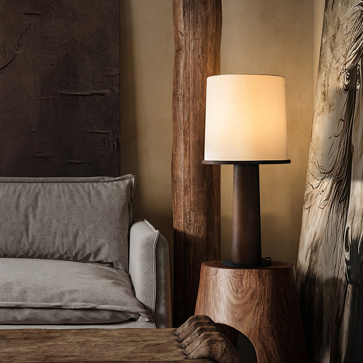 Rinirielle Houten Stoffen Moderne tafellamp