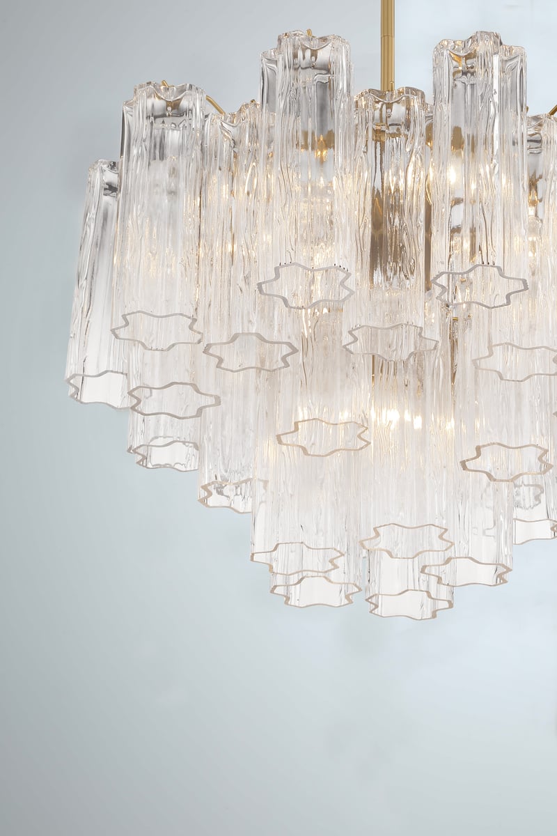 Namo Murano Kroonluchter Glasbuis Lagen Amber