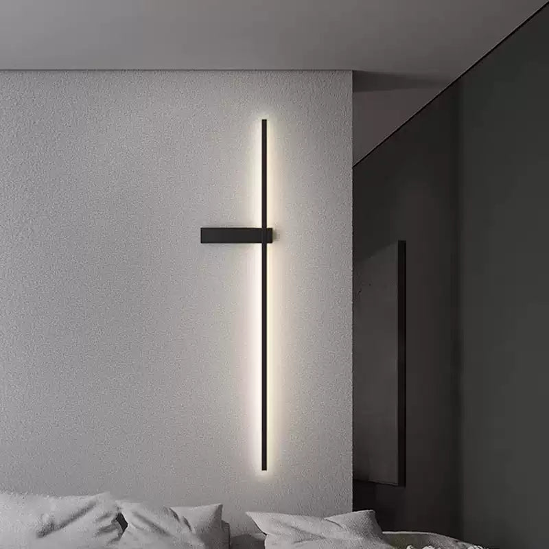 Mesv Lineair Oplaadbaar Zwart Wandlamp