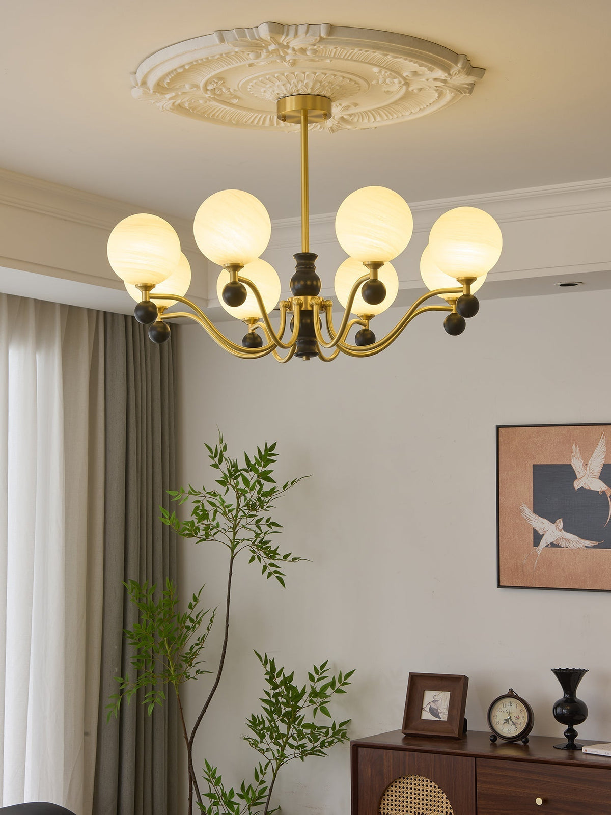 Ershaan sfeer elegantie vintage messing hout kroonluchter
