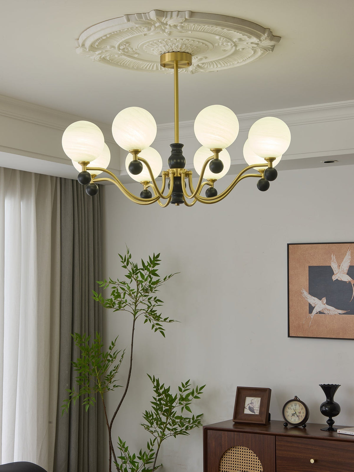 Ershaan sfeer elegantie vintage messing hout kroonluchter