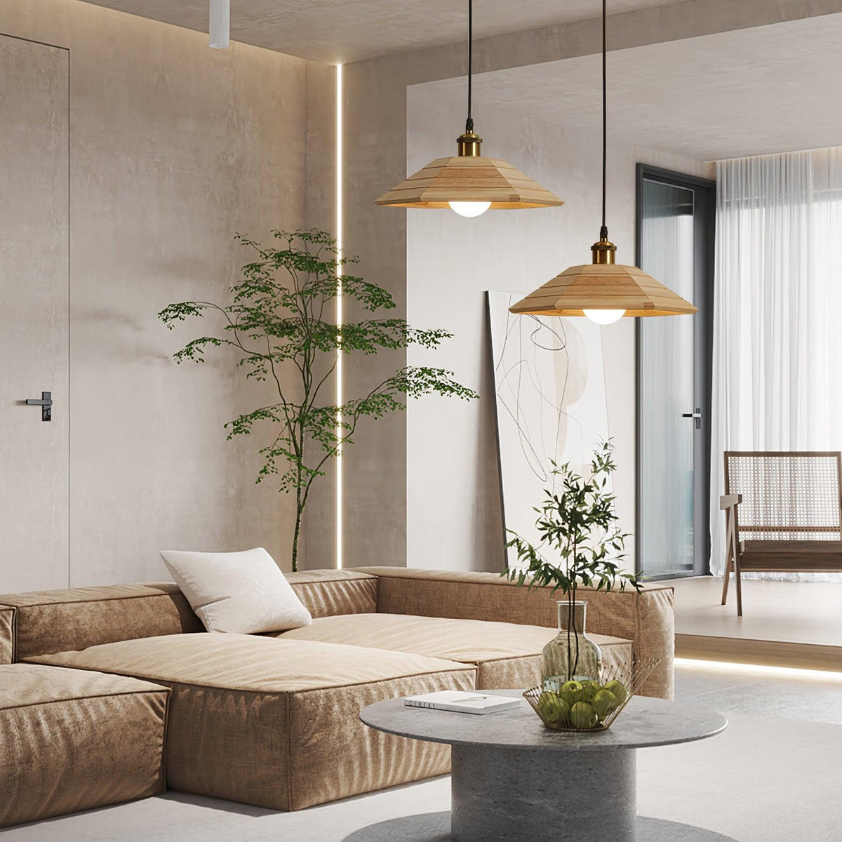 Evys Traditionele hanglamp van hout