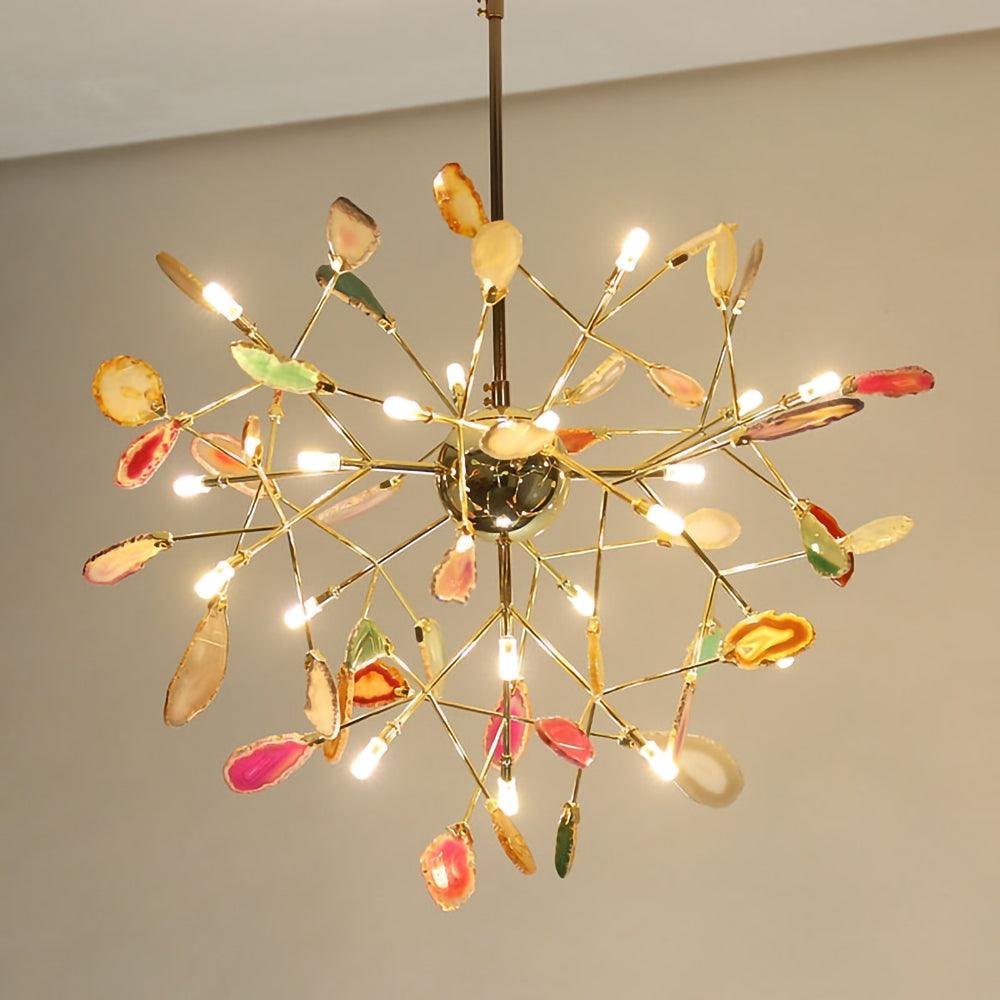 Ulenor Kroonluchter Kleurrijke Bladeren Vergulde Armen