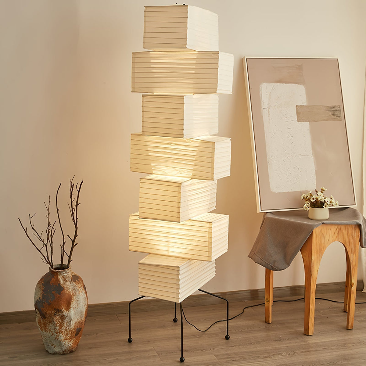 Avara vloerlamp van rijstpapier