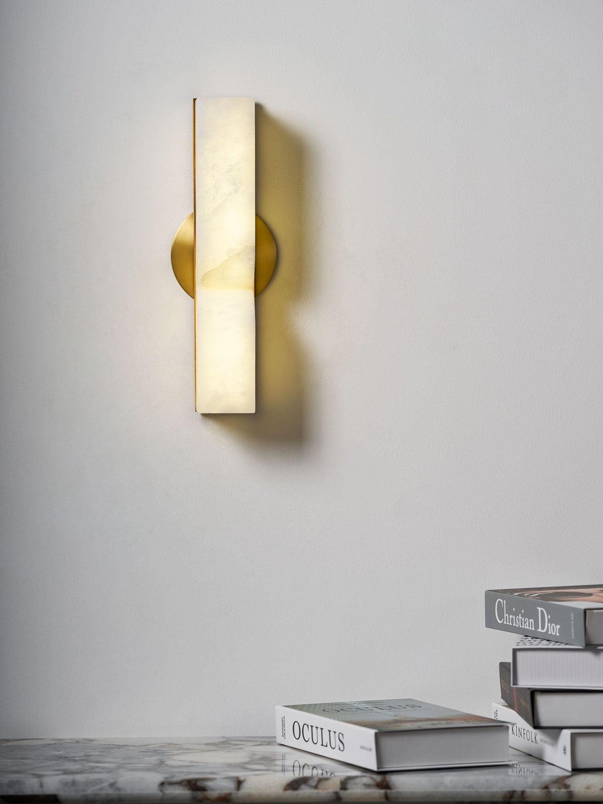 Niveelle Albast Rechthoekige wandlamp