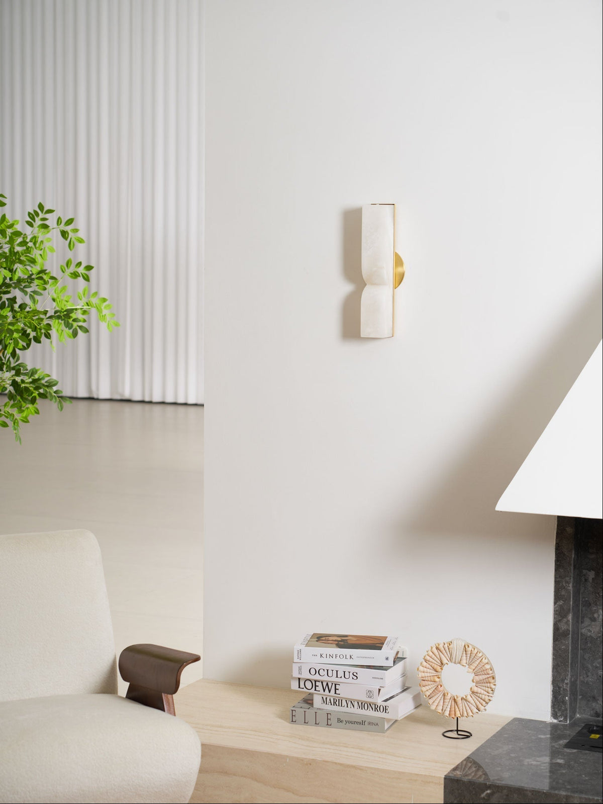Niveelle Albast Rechthoekige wandlamp