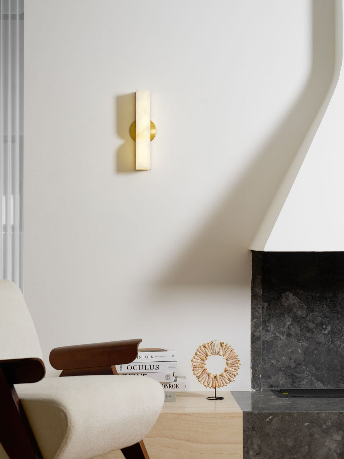 Niveelle Albast Rechthoekige wandlamp