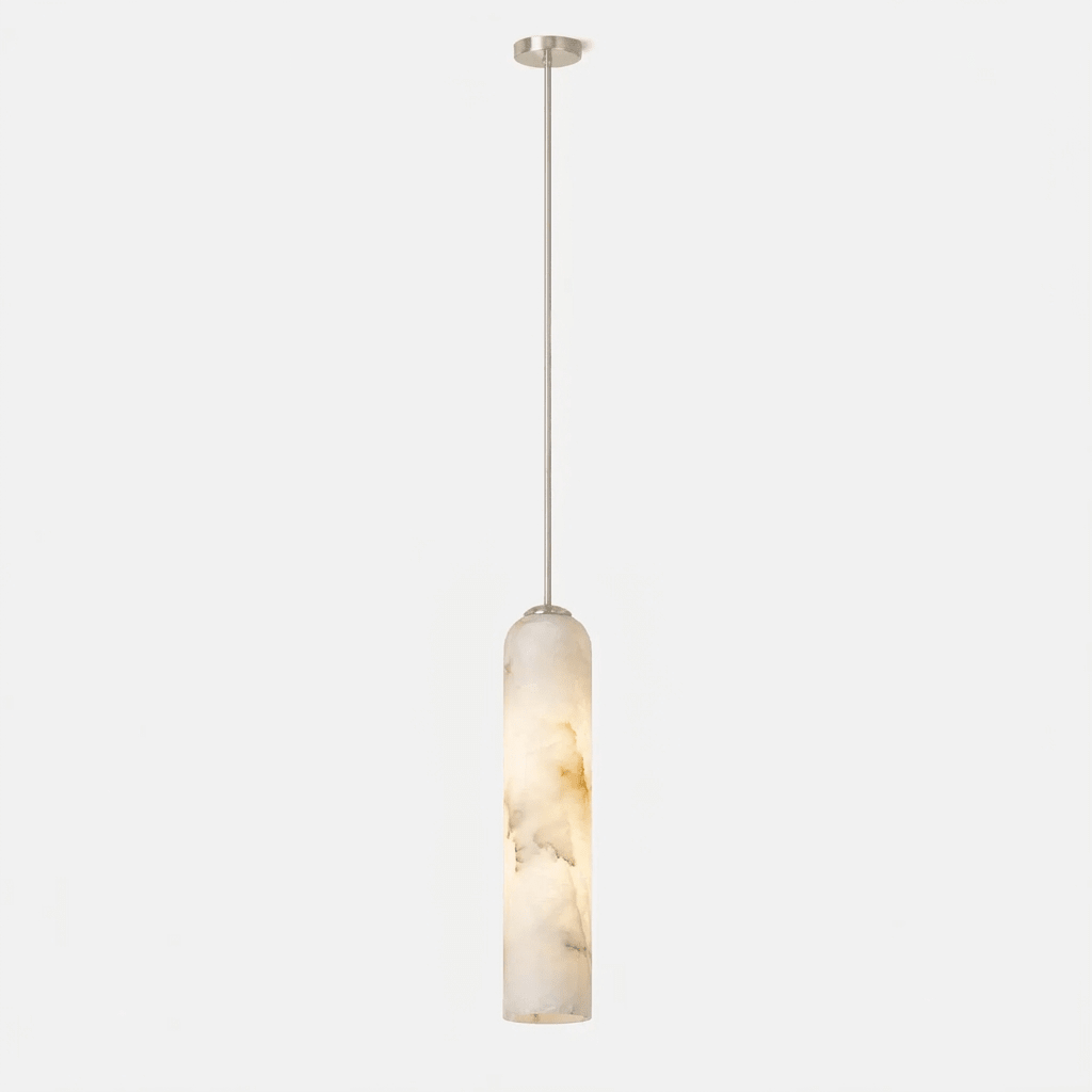 Hanglamp met cilindervormige kap van albast