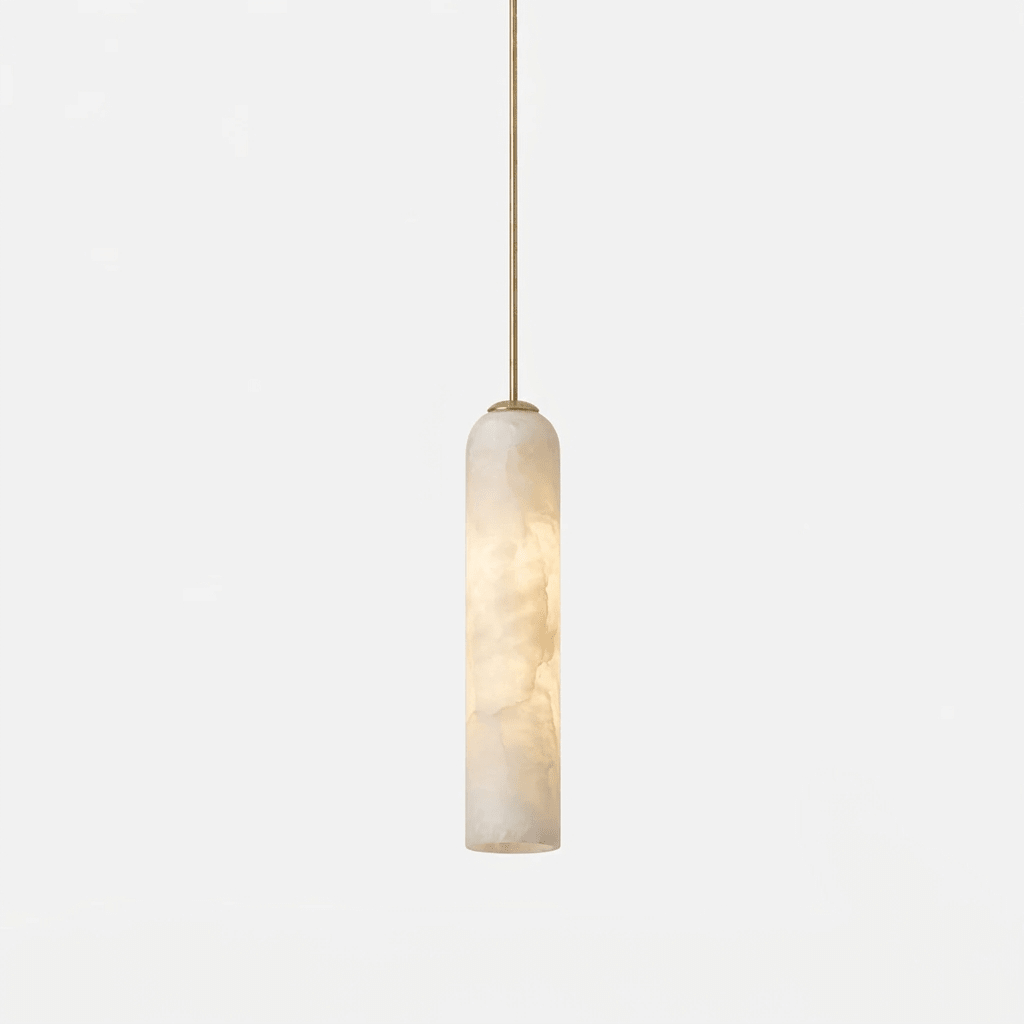 Hanglamp met cilindervormige kap van albast