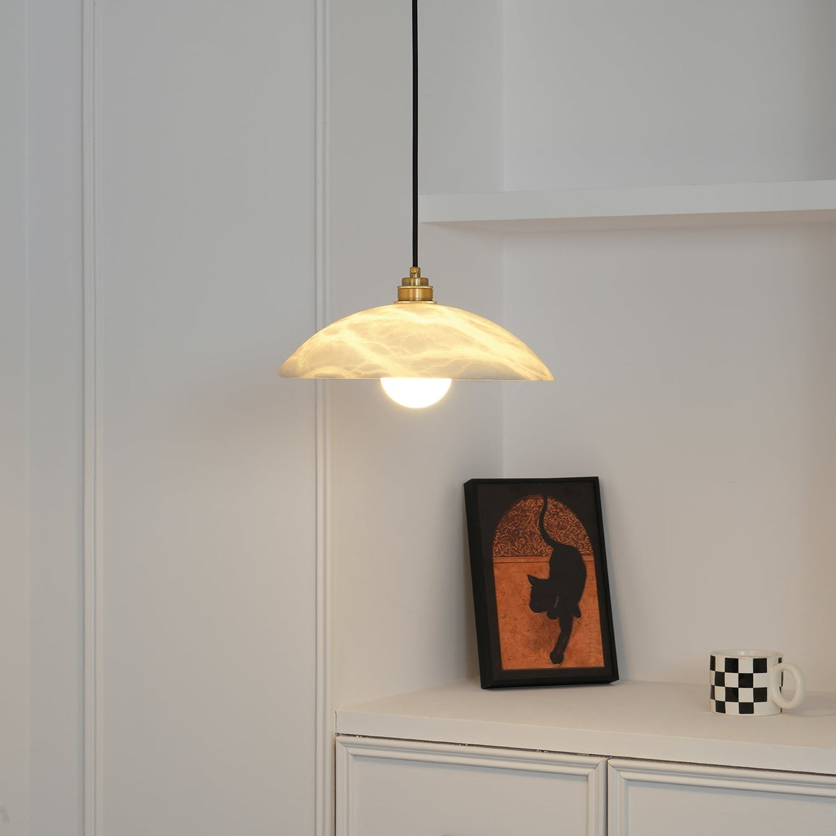 Warenol Minimalistische hanglamp van albast