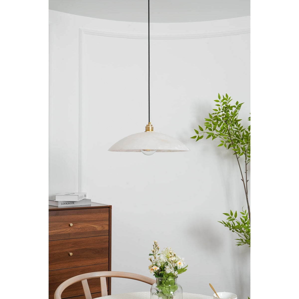 Warenol Minimalistische hanglamp van albast