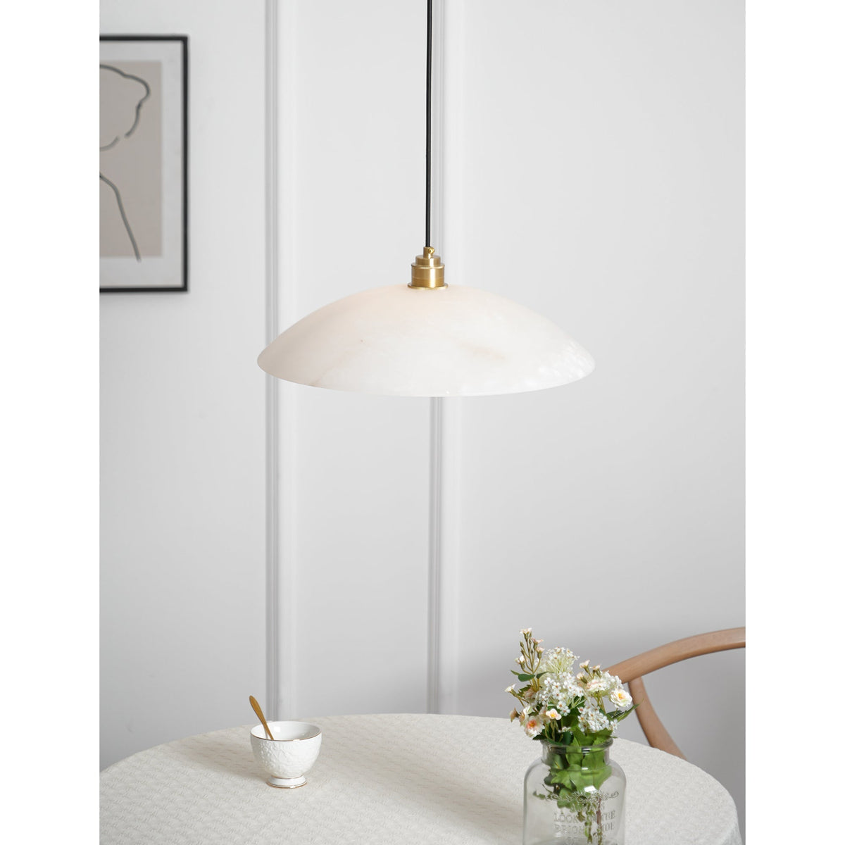Warenol Minimalistische hanglamp van albast