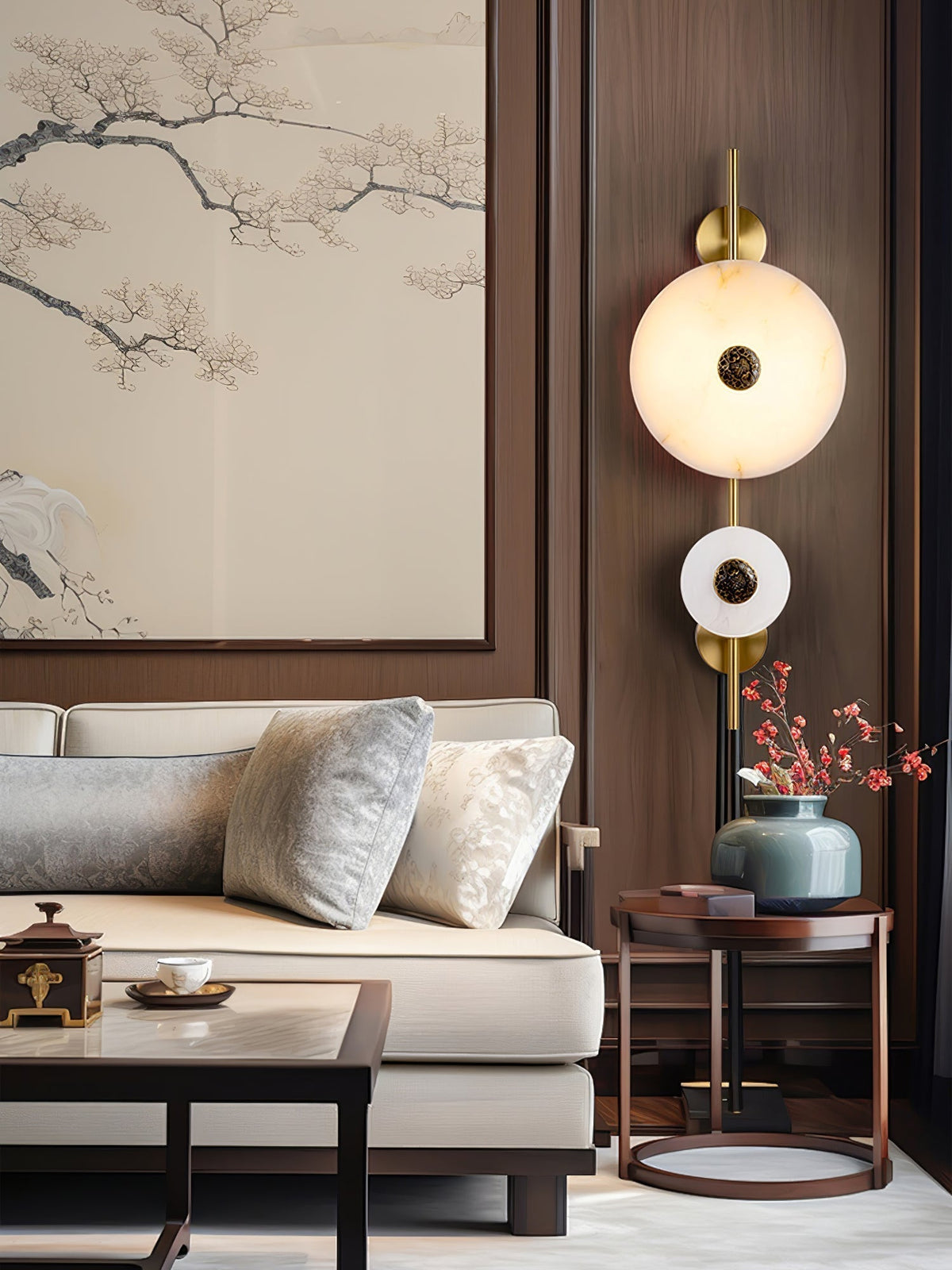 Evadne albasten wandlamp