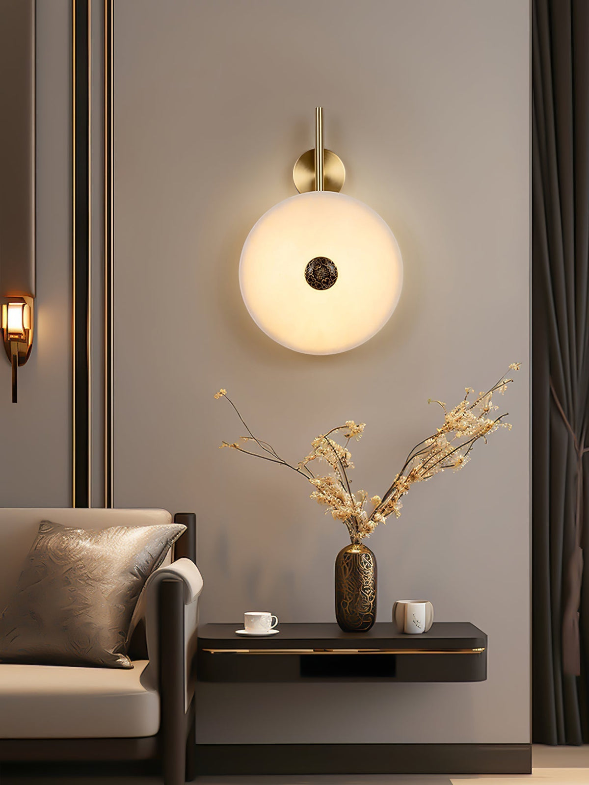 Evadne albasten wandlamp