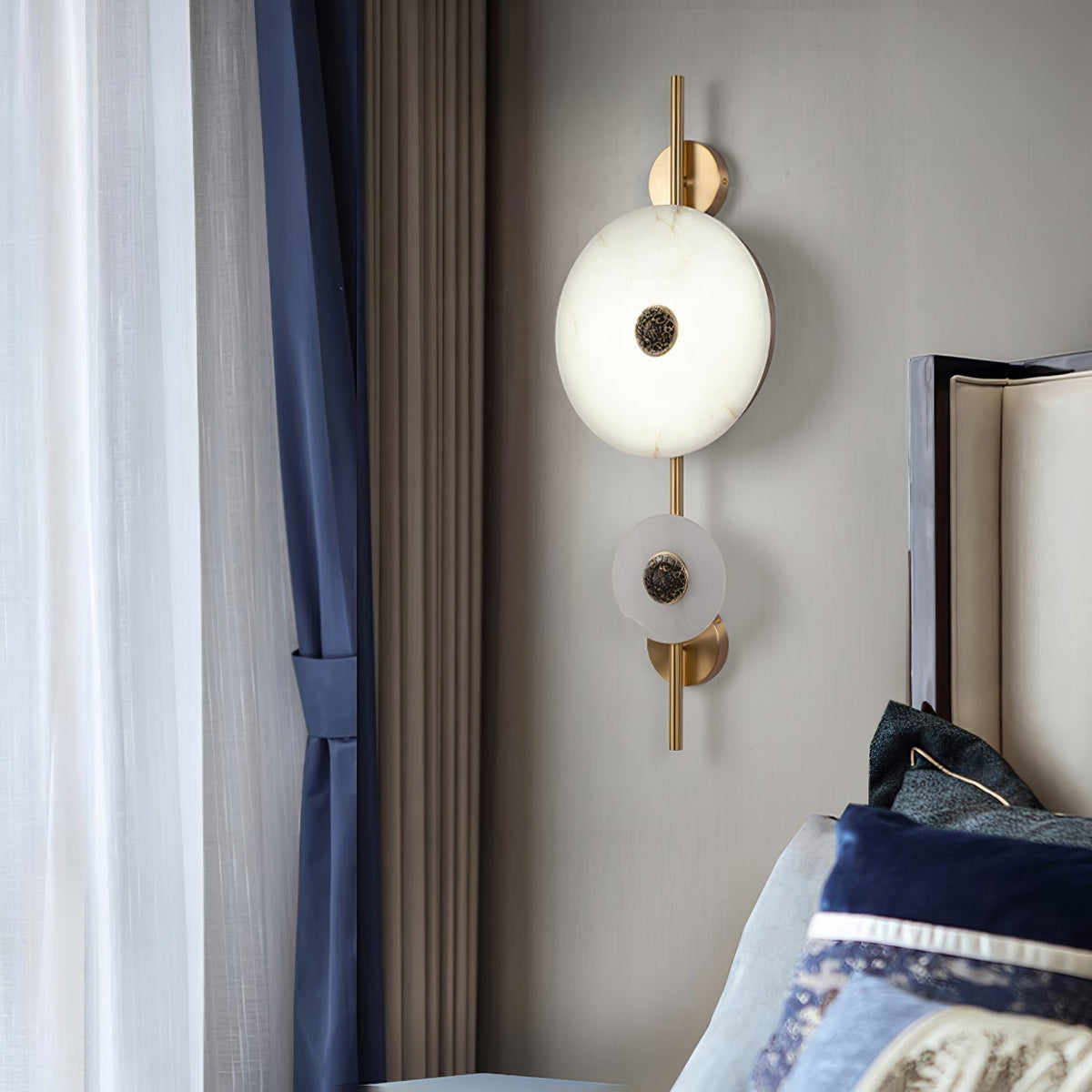 Evadne albasten wandlamp