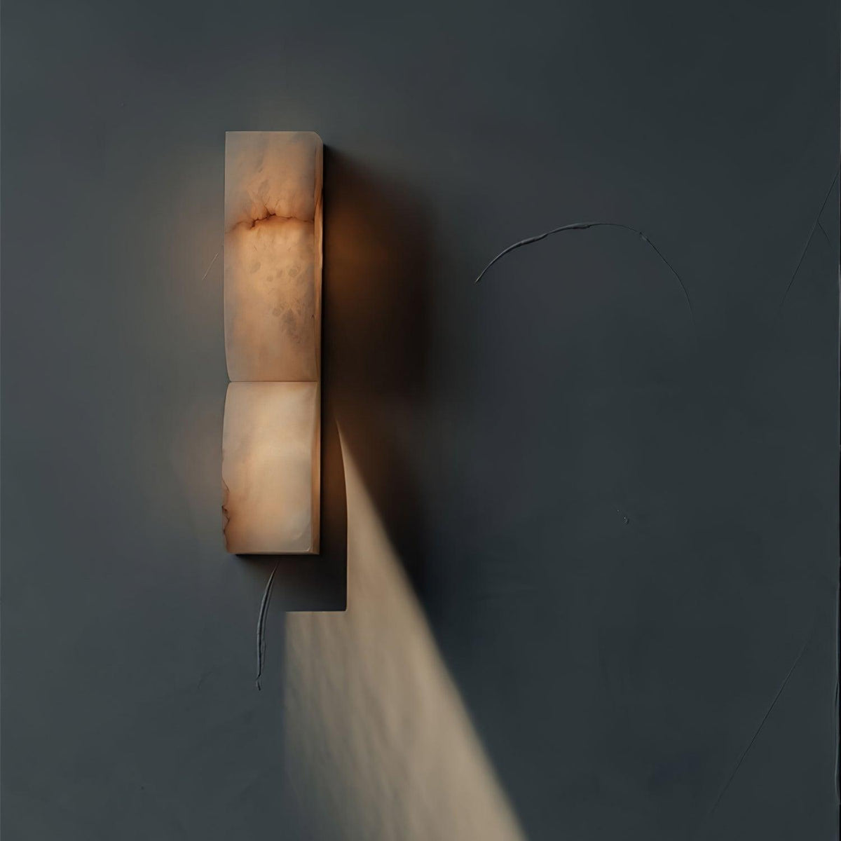 Niveelle Albast Rechthoekige wandlamp