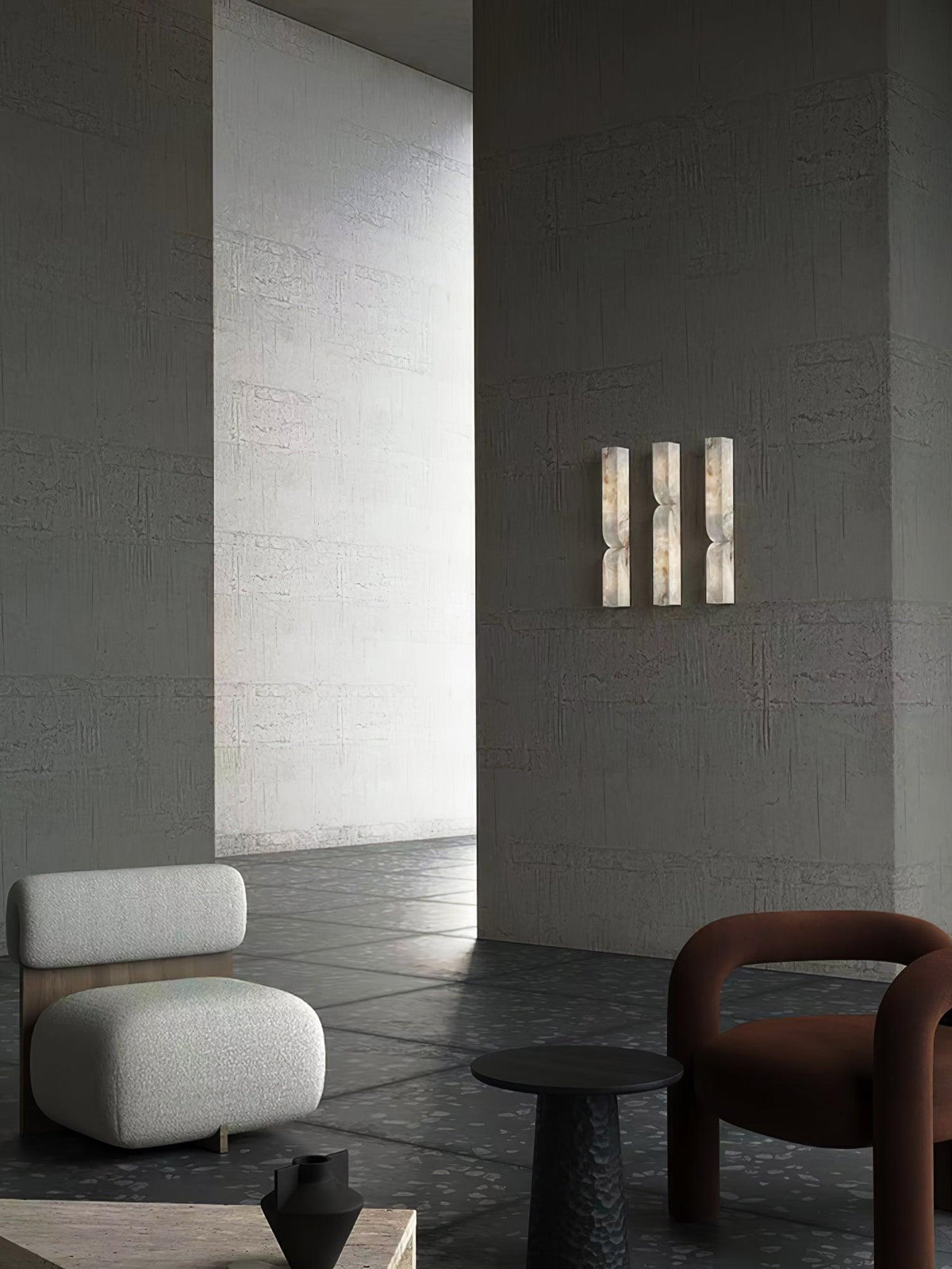 Niveelle Albast Rechthoekige wandlamp