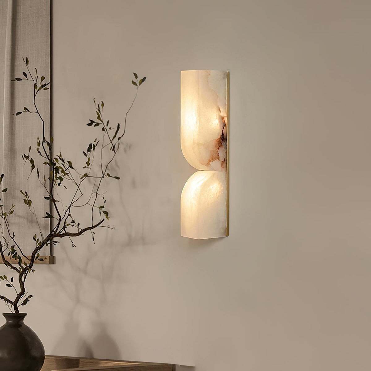 Niveelle Albast Rechthoekige wandlamp