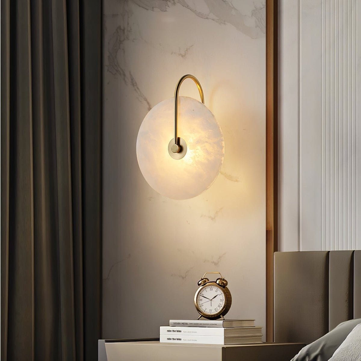 Albeaine Albast bollen wandlamp met Stekker