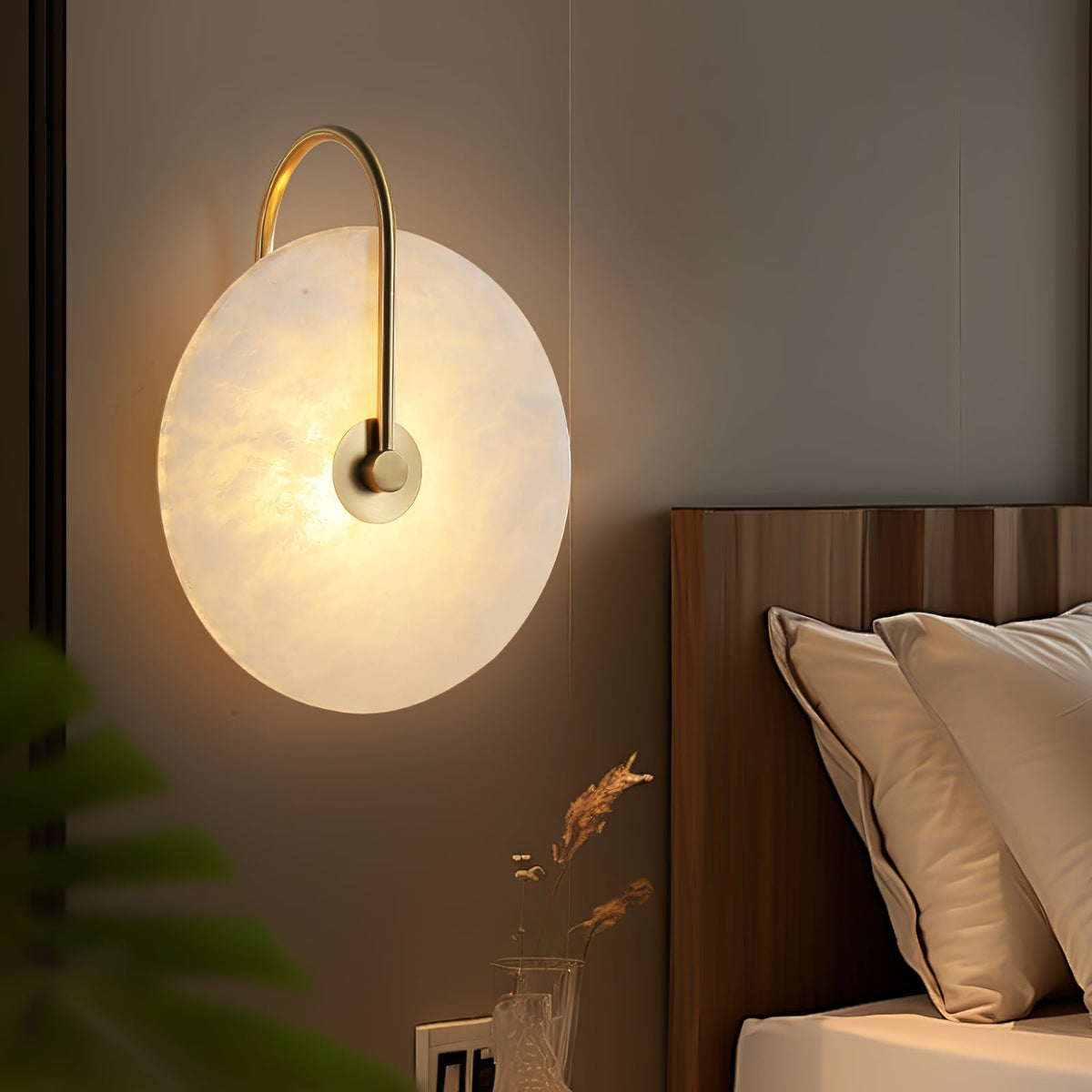 Albeaine Albast bollen wandlamp met Stekker