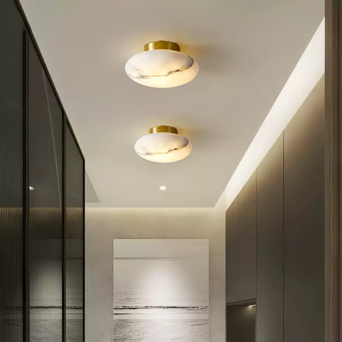 Vanorara minimalistische plafondlamp van albast