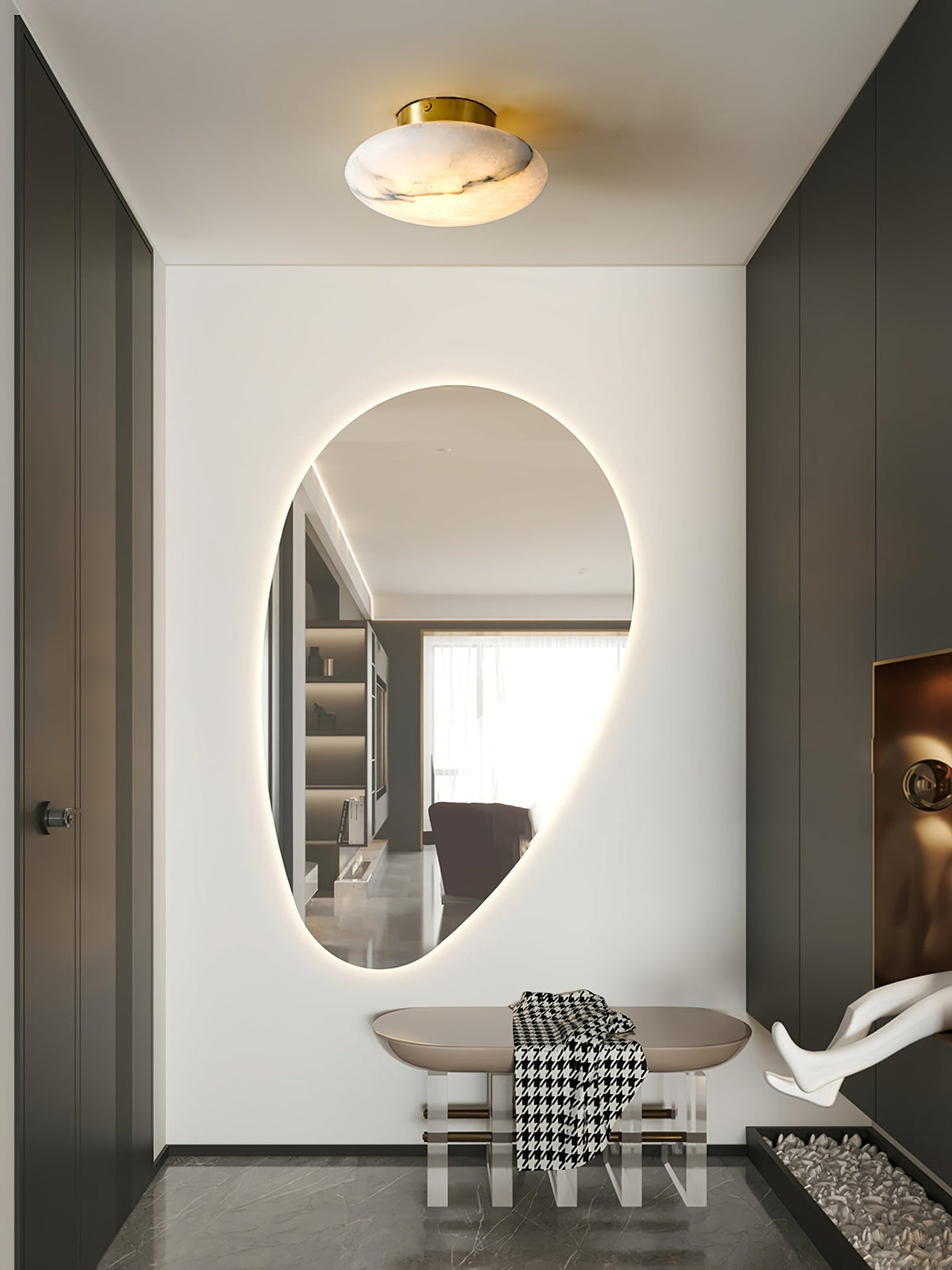 Vanorara minimalistische plafondlamp van albast