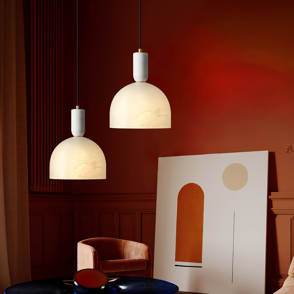 Leda minimalistische hanglamp in albast
