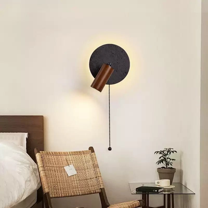 Jaxlen Zwart travertin wandlamp