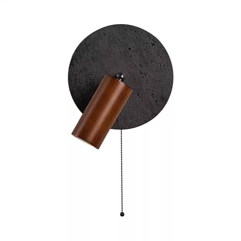 Jaxlen Zwart travertin wandlamp