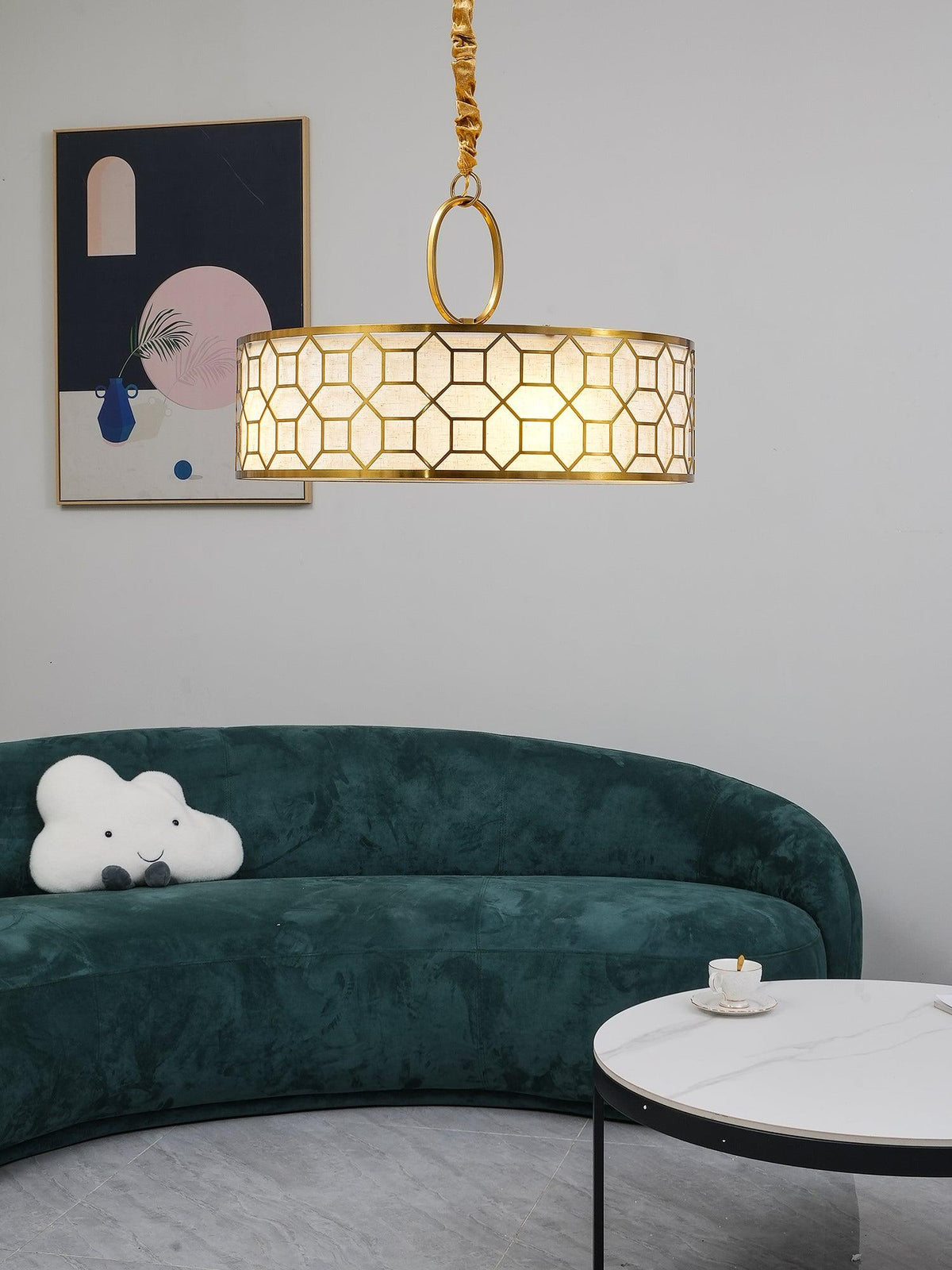 Arshaor Premium elegantie Ronde hanglamp van koper en glas