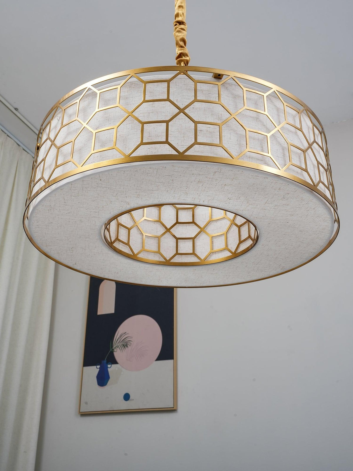 Arshaor Premium elegantie Ronde hanglamp van koper en glas