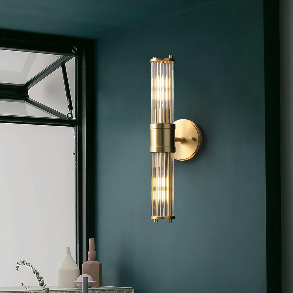 Vevenisra Noordse kunst cilinderglas wandlamp van glas