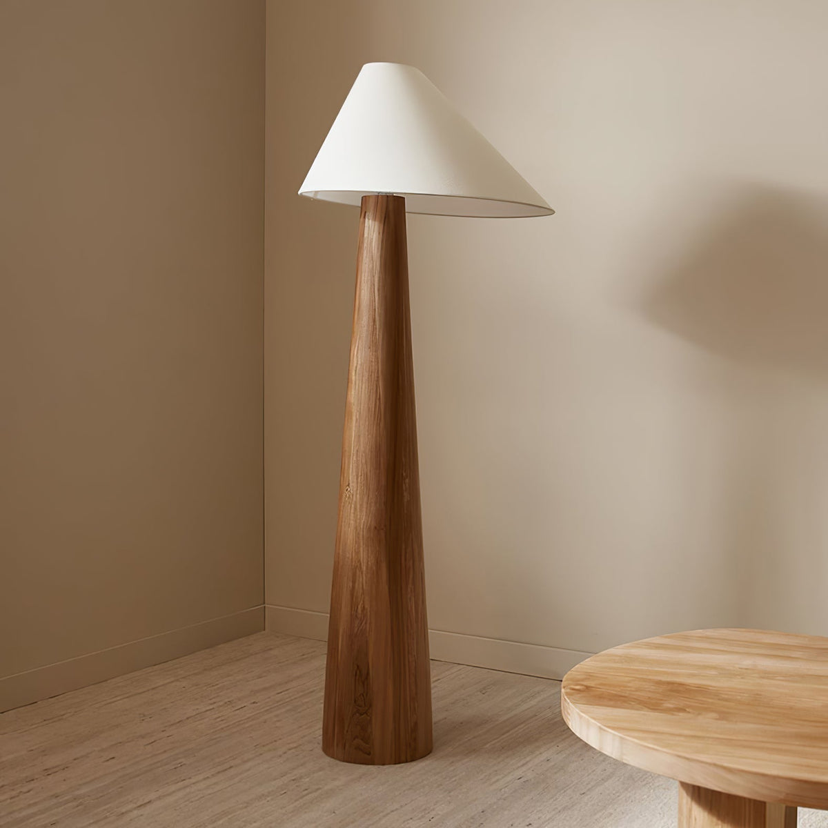 Pinnacle minimalistisch Houten vloerlamp