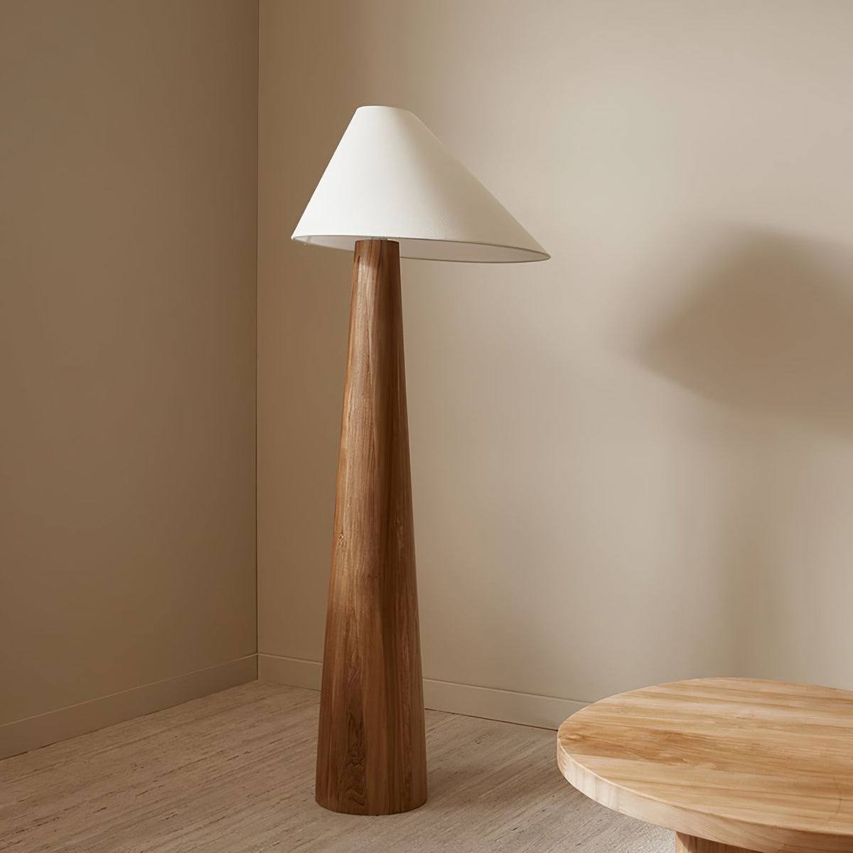 Pinnacle minimalistisch Houten vloerlamp