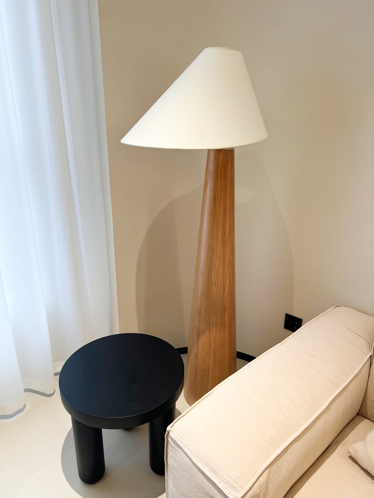 Pinnacle minimalistisch Houten vloerlamp
