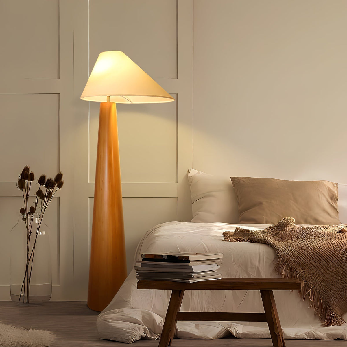 Pinnacle minimalistisch Houten vloerlamp