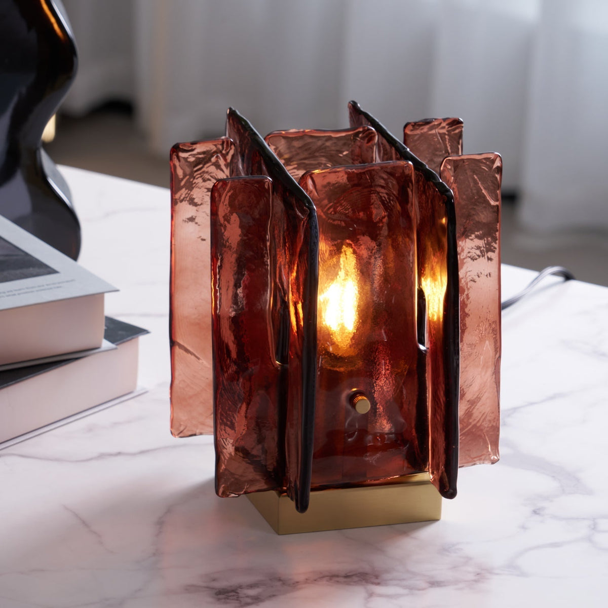 Avlaear Kunstglas tafellamp van glas