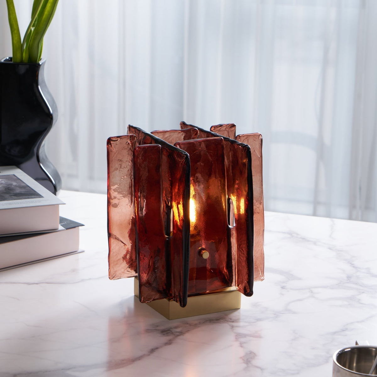 Avlaear Kunstglas tafellamp van glas