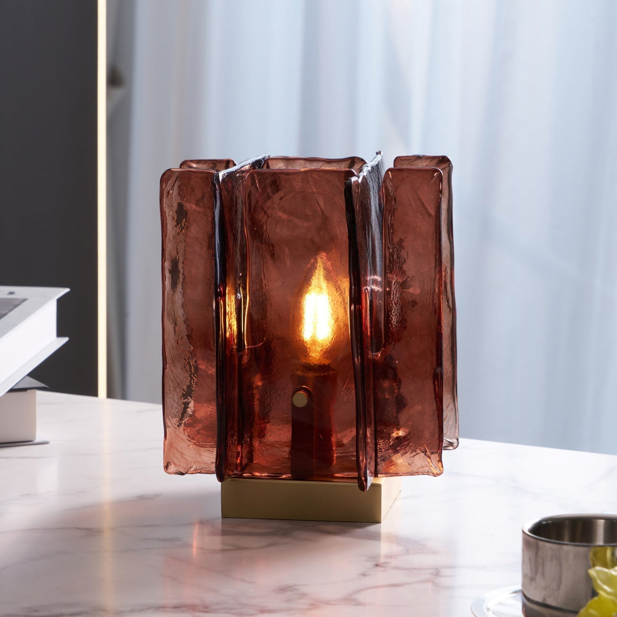 Avlaear Kunstglas tafellamp van glas
