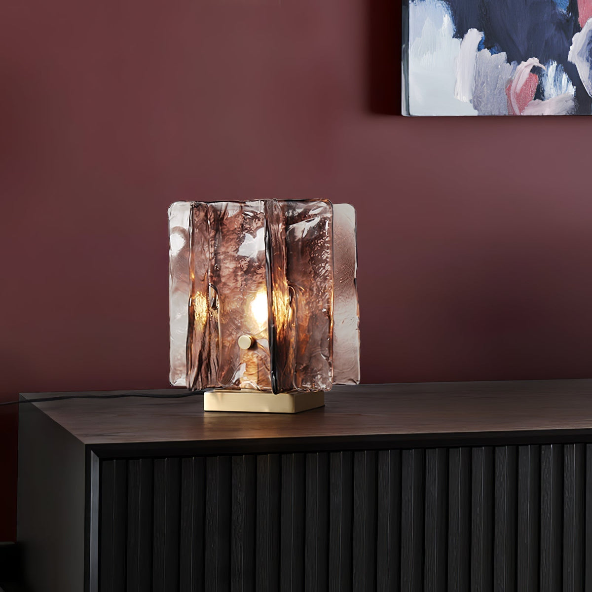 Avlaear Kunstglas tafellamp van glas