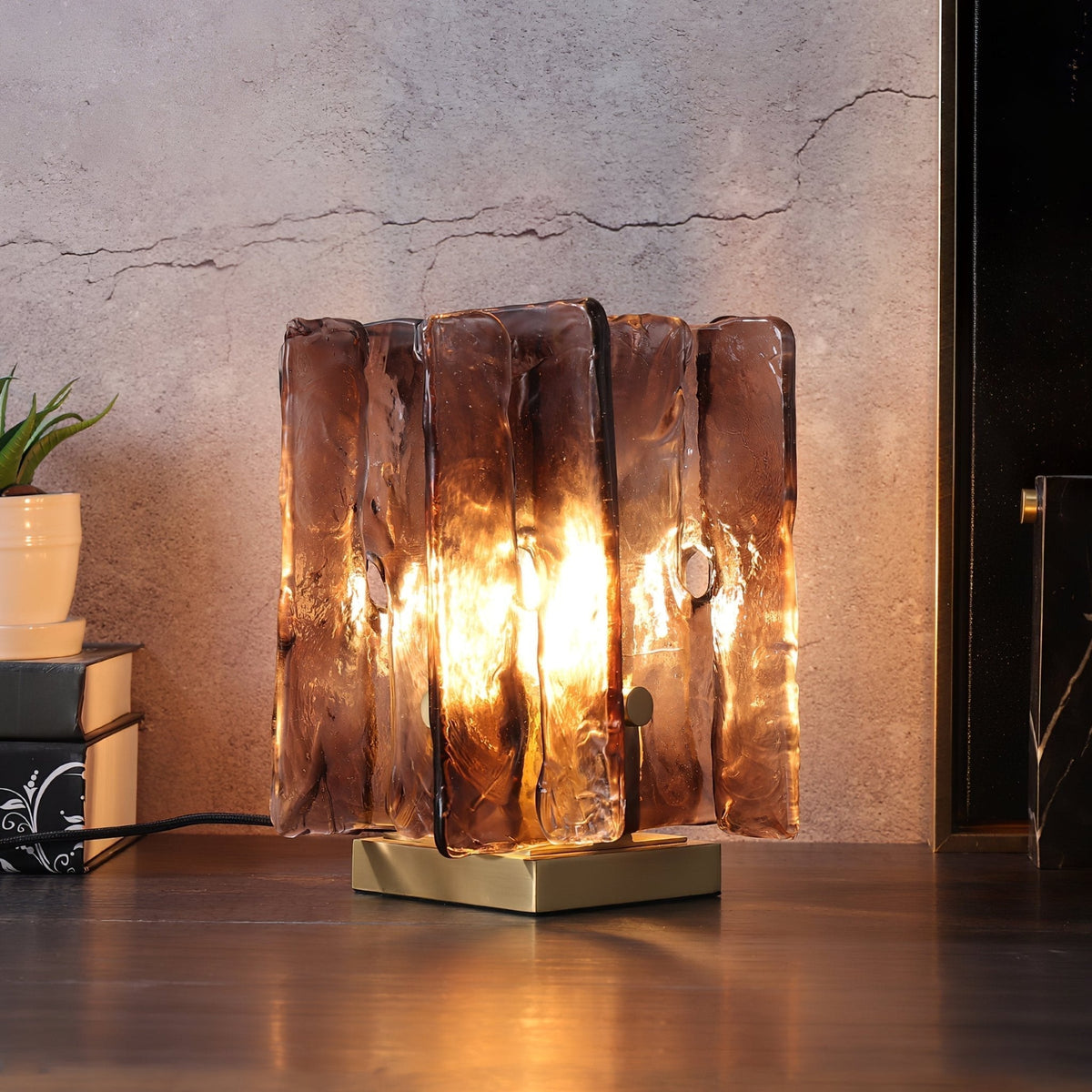 Avlaear Kunstglas tafellamp van glas