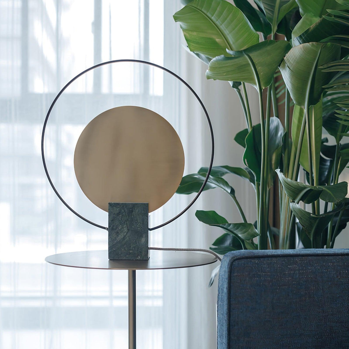 Lirixy tafellamp met marmeren geometrisch ontwerp